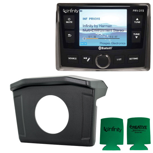 Stinger SPXRNGDASH 13-18 Polaris Ranger Radio Mounting Kit and Infinity PRV-315 Waterproof Radio