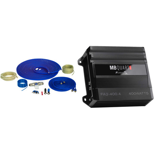 Mb Quart FA2-400.4 400W 4-Ch Car Audio Amp + Pure Copper 4ga Wiring Kit