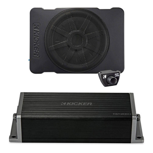 Kicker 53KEY2004 Amplifier + 51HS10 Hideaway 10" Powered Subwoofer Bundle