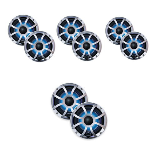 Wet Sounds Refurbished REVO 6-XSS 6.5in Marine LED Speakers 8 Pack