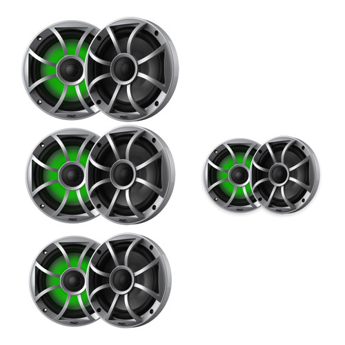 Wet Sounds RECON 6 RGB Silver 6.5in Marine Speakers 8 Pack Open Box