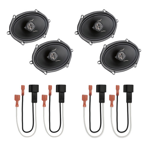 Cerwin Vega XED57 5x7" Coaxial Speaker Bundle (4 Speakers) with 72-5600 Speaker Harness Compatible with Select 1998 & Up Ford
