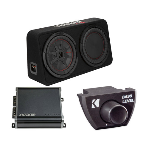 Kicker 48TCWRT102 10" CompRT Sub Box + CXA400.1 Amp & Bass Knob