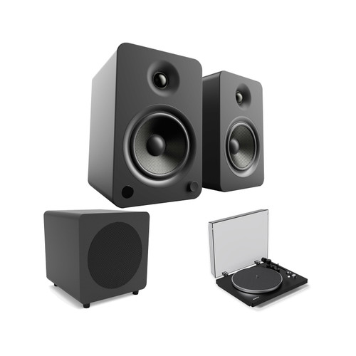 Kanto OBI3G2VMB Bluetooth Turntable + Kanto Yu6mb Powered Bookshelf + Kanto Sub