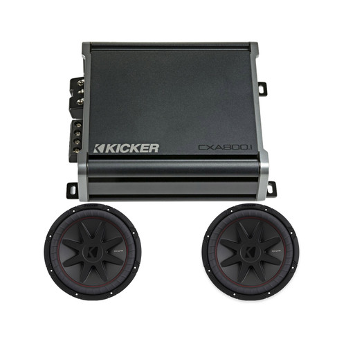 Kicker Dual 52CVR124 12" CompVR Subwoofers + CXA800.1 Mono Amp