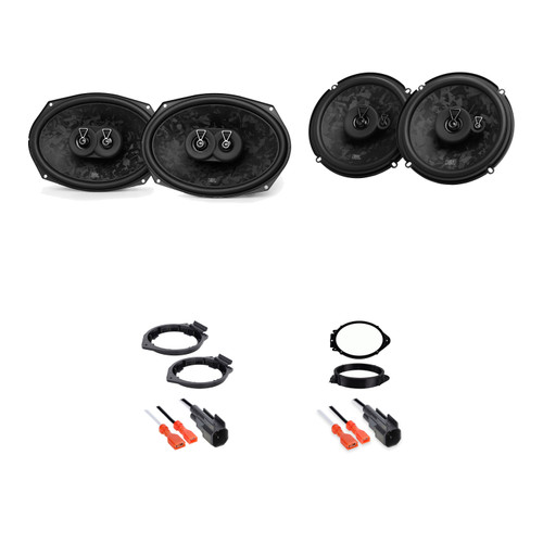 2019-2021 Chevrolet Silverado 1500 / GMC Sierra 1500 Crew Cab Front + rear pairs JBL Stage 3 Gen 2 Speaker Bundle STAGE3968MF + STAGE368MF w/ 82-3004 + 72-4572 + 82-3006 + 72-4572