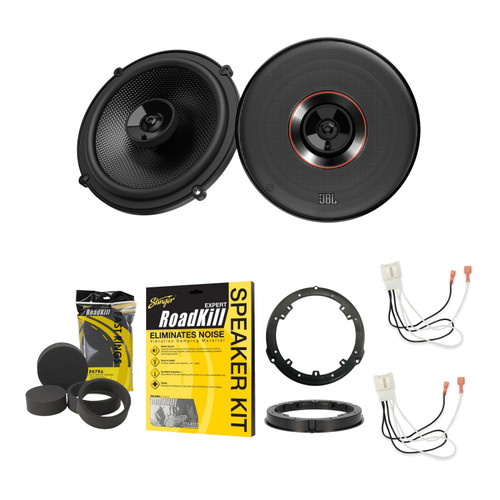 2015-2025 Ford F-150 rear doors JBL Club CLUB-64SQ Single pair with Metra Install Parts + Stinger Fast Rings + RoadKill Kit