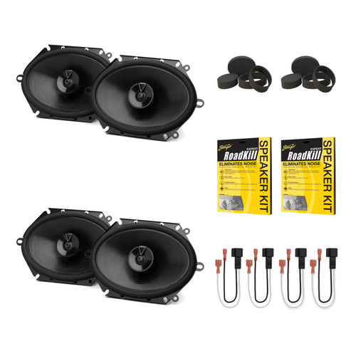 2009-2014 Ford F-150 JBL Club CLUB-864F + CLUB-864F Front + rear pairs with Metra Install Parts + Stinger Fast Rings + RoadKill Kits