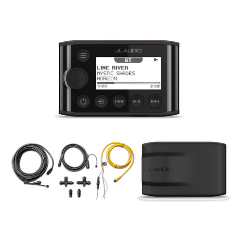 JL Audio NRX-300 Wired Marine Remote & Cover with 2.6" Display With NMEA Backbone Starter Kit