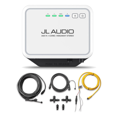 JL Audio A60-H Hideaway 4-Zone Marine Stereo with Garmin 010-11442-00 NMEA 2000 Backbone Starter Kit