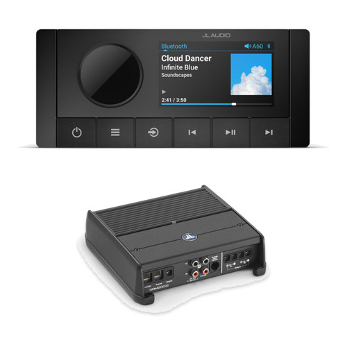 JL Audio A60 4-Zone Marine Stereo & XDM200/2 2-Channel Amplifier Bundle