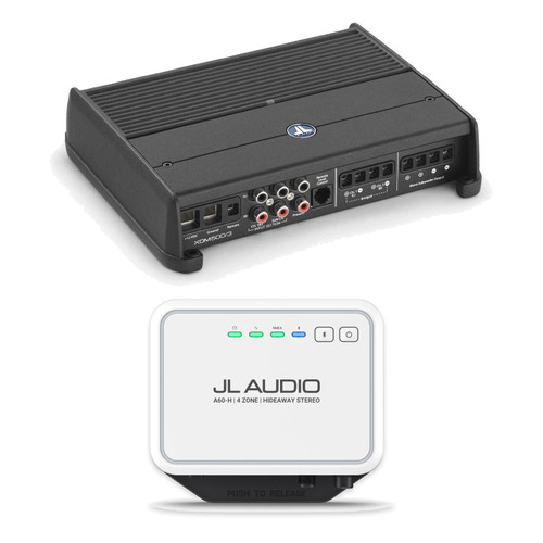 JL Audio A60-H Hideaway 4-Zone Marine Stereo & XDM500/3 3-Channel Amplifier Bundle