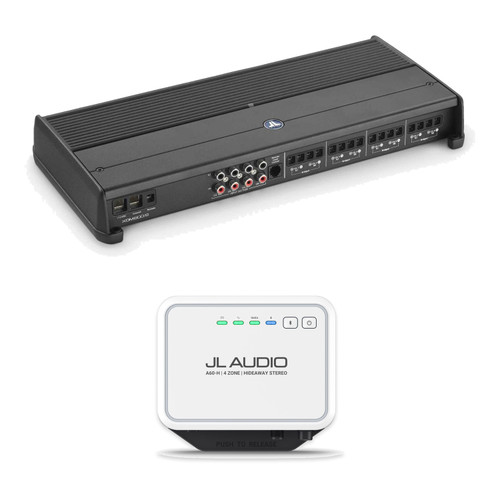 JL Audio A60-H Hideaway 4-Zone Marine Stereo & XDM800/8 8-Channel Amplifier Bundle