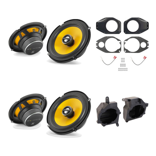 JL Audio C1 Speaker Bundle Wrangler 2018-2026; Gladiator 2020-2026 Jeep Wrangler JL / Gladiator JT Front + rear pairs (2) C1-650x w/ JP-1014 + JP-1015