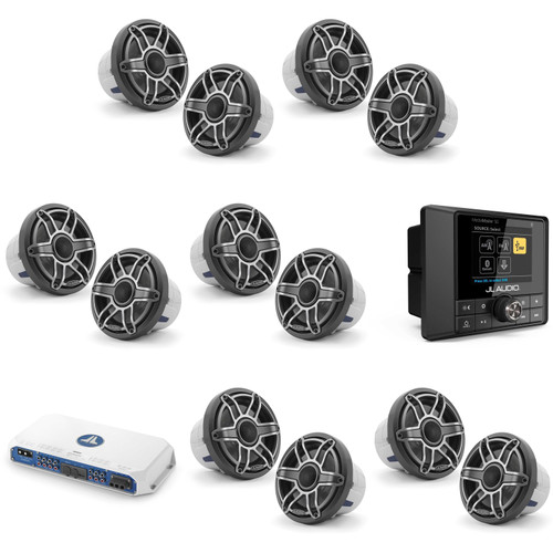 JL Audio MM50 & MV600/6i w/ (6) M6-880X-S-Gmti, Gunmetal & Titanium Sport Grille Speakers