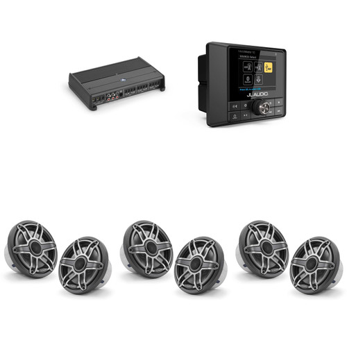 JL Audio MM50 & XDM600/6 w/ (3) M6-770X-S-Gmti, Gunmetal & Titanium Sport Grille Speakers