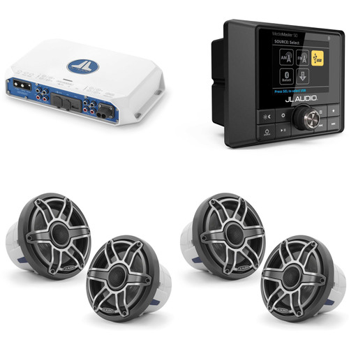 JL Audio MM50 & MV400/4i w/ (2) M6-880X-S-Gmti, Gunmetal & Titanium Sport Grille Speakers