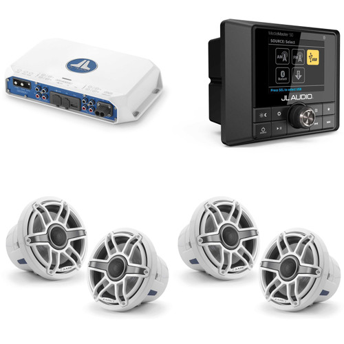 JL Audio MM50 & MV400/4i w/ (2) M6-880X-S-GwGw, Gloss White, Sport Grille Speakers