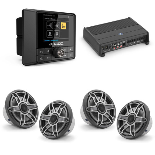 JL Audio MM50 & XDM400/4 w/ (2) M6-770X-S-Gmti, Gunmetal & Titanium Sport Grille Speakers