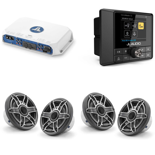 JL Audio MM50 & MV400/4i w/ (2) M6-650X-S-Gmti, Gunmetal & Titanium Sport Grille Speakers