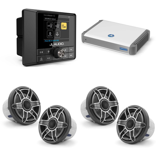 JL Audio MM50 & MHD600/4 w/ (2) M6-880X-S-Gmti, Gunmetal & Titanium Sport Grille Speakers