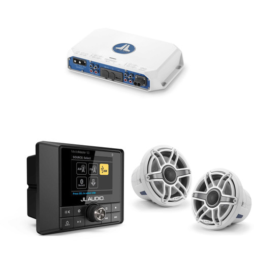 JL Audio MM50 & MV400/4i w/ M6-880X-S-GwGw, Gloss White, Sport Grille Speakers