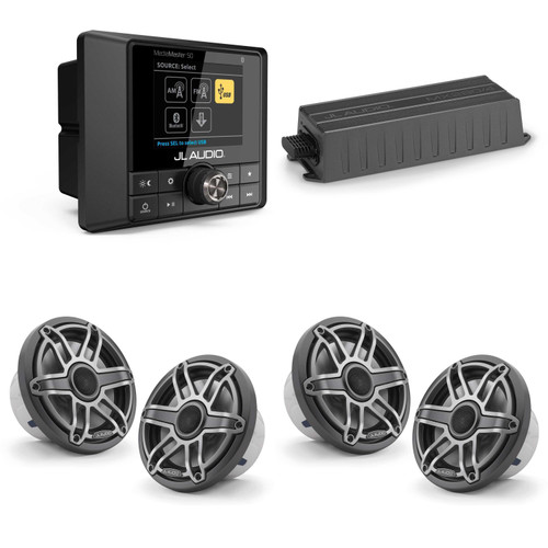 JL Audio MM50 & MX280/4 w/ (2) M6-770X-S-Gmti, Gunmetal & Titanium Sport Grille Speakers