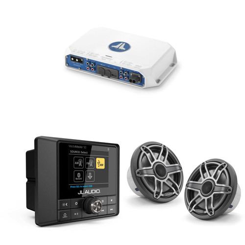 JL Audio MM50 & MV400/4i w/ M6-770X-S-Gmti, Gunmetal & Titanium Sport Grille Speakers