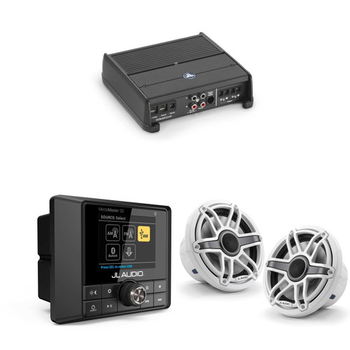 JL Audio MM50 & XDM200/2 w/ M6-770X-S-GwGw, Gloss White, Sport Grille Speakers