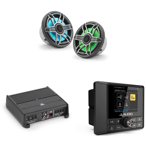 JL Audio MM50 & XDM200/2 w/ M6-770X-S-Gmti-i, RGB LED, Gunmetal & Titanium Sport Grille Speakers