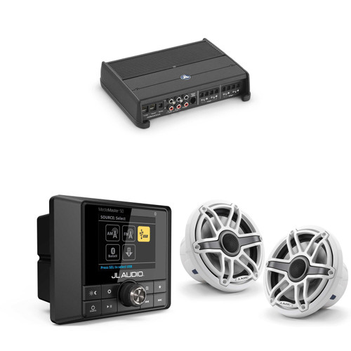 JL Audio MM50 & XDM400/4 w/ M6-770X-S-GwGw, Gloss White, Sport Grille Speakers