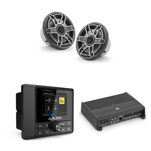 JL Audio MM50 & XDM400/4 w/ M6-770X-S-Gmti, Gunmetal & Titanium Sport Grille Speakers