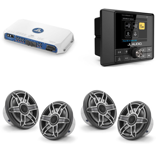 JL Audio MM50 & MV800/8i w/ (2) M6-770X-S-Gmti, Gunmetal & Titanium Sport Grille Speakers