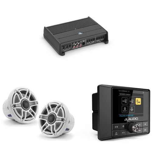 JL Audio MM50 & XDM400/4 w/ M6-880X-S-GwGw, Gloss White, Sport Grille Speakers