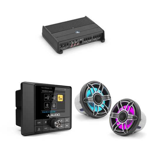 JL Audio MM50 & XDM400/4 w/ M6-880X-S-Gmti-i, RGB LED, Gunmetal & Titanium Sport Grille Speakers