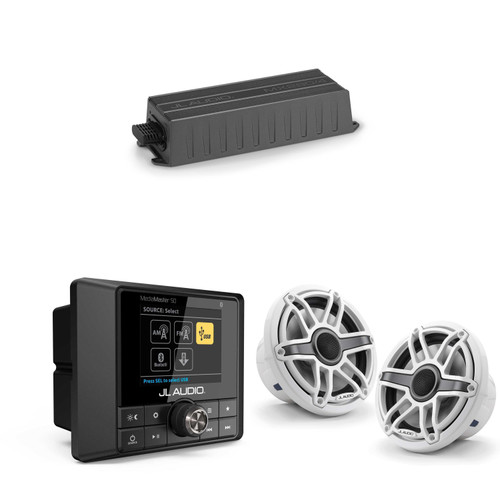 JL Audio MM50 & MX280/4 w/ M6-770X-S-GwGw, Gloss White, Sport Grille Speakers