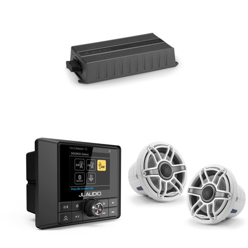 JL Audio MM50 & MX500/4 w/ M6-880X-S-GwGw, Gloss White, Sport Grille Speakers