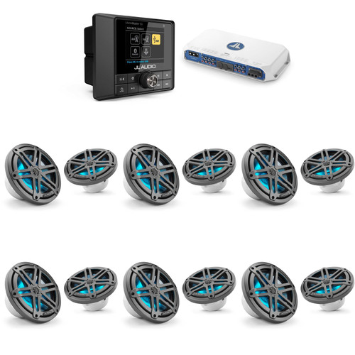 JL Audio MM50 & MV600/6i w/ (6) M3-770X-S-Gm-i LED 7.7 Sport Grill Gunmetal Speakers