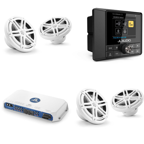 JL Audio MM50 & MV800/8i w/ (2) M3-770X-S-Gw 7.7 Sport Grill White Speakers