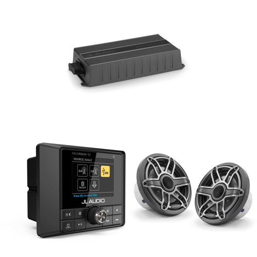 JL Audio MM50 & MX500/4 w/ M6-650X-S-Gmti, Gunmetal & Titanium Sport Grille Speakers