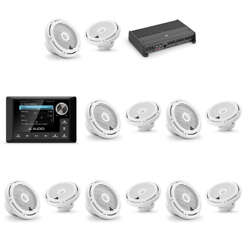 JL Audio MM105 & XDM600/6 w/ (6) M3-770X-C-Gw 7.7 Classic Grill White Speakers