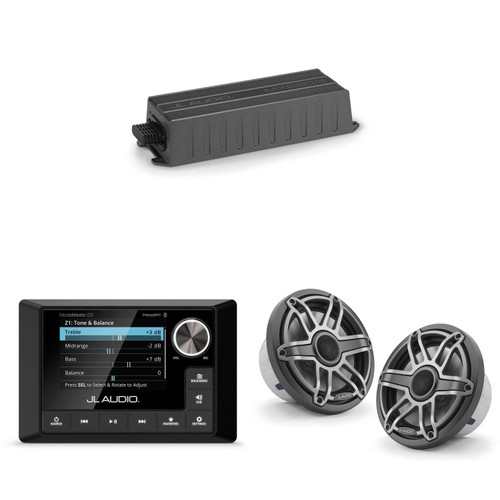 JL Audio MM105 & MX280/4 w/ M6-770X-S-Gmti, Gunmetal & Titanium Sport Grille Speakers