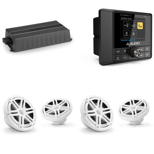 JL Audio MM50 & MX500/4 w/ (2) M3-650X-S-Gw 6.5 Sport Grill White Speakers