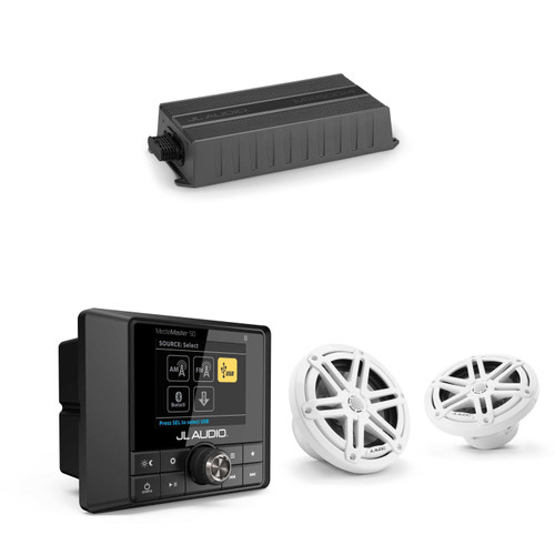 JL Audio MM50 & MX500/4 w/ M3-650X-S-Gw 6.5 Sport Grill White Speakers