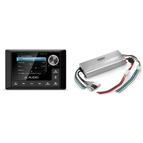 JL Audio MM105 Media Master & Clarion Marine 5 Ch. Amp