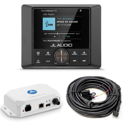 JL Audio MM55 Media Master, MMA-1-HTML NMEA 2000® Network, MFD Data Interface & 25' NMEA Remote Cable