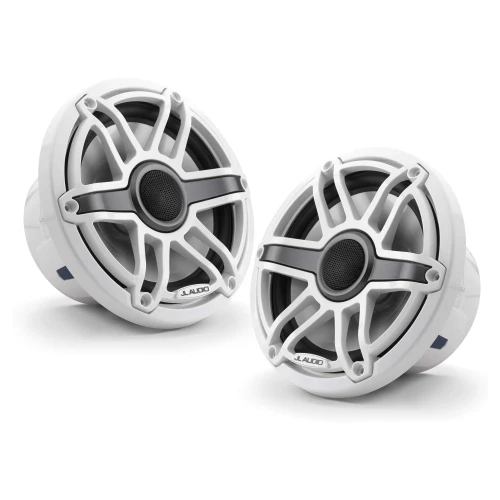 JL Audio 7.7-Inch M6 Marine Coaxial Speaker System, Gloss White, Sport Grille - SKU: M6-770X-S-GwGw - Used Very Good