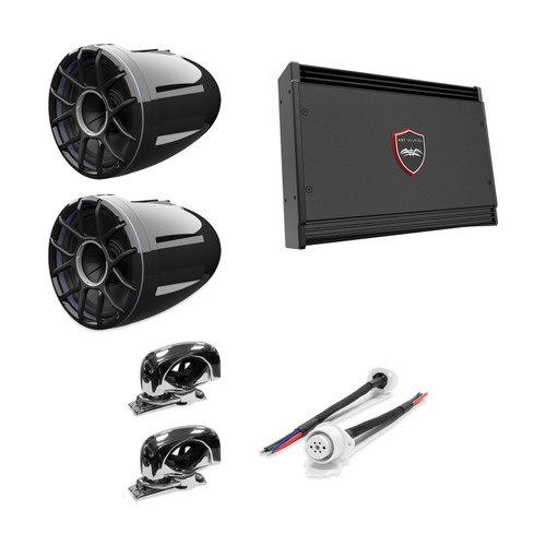 Wet Sounds REV 12 HD XZ-B + Stainless Swivel Clamp + Sinister-SDX2 Amp