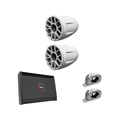 Wet Sounds REV 12 HD XZ-W + Silver Fixed Clamp + Sinister-SDX2 Amp