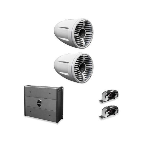 Wet Sounds REV 10 HD XW-W + Stainless Fixed Clamp + SYN-DX2 Amp